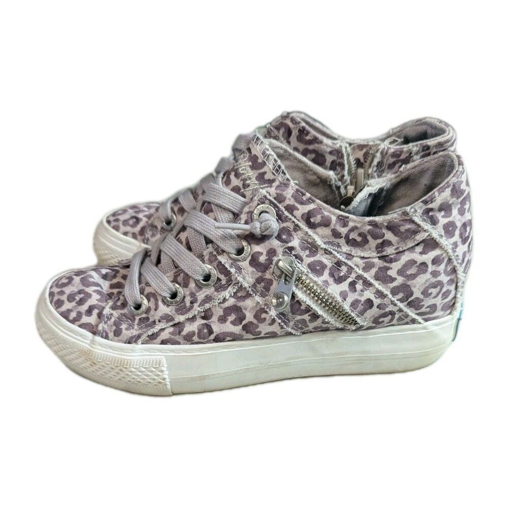Blowfish Malibu Upland Leopard Print High Top Sneakers Side Zip Women's 6.5